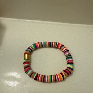 Colorful Beaded Bracelet with Gold Accent